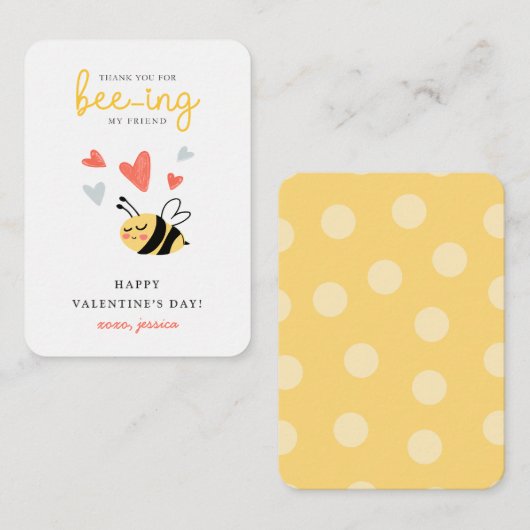 Dank je dat je mijn vriend bent in de klas valenti notitiekaartje (Voorkant / Achterkant)