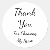 Dank Je Dat Je Mijn Winkel Cursive Aangepast Hebt Ronde Sticker (Voorkant)