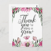 Dank je dat je ons hebt geholpen groeien -  briefkaart (Voorkant / Achterkant)