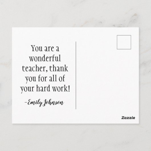 Dank je dat je ons hebt geholpen groeien -  briefkaart (Achterkant)