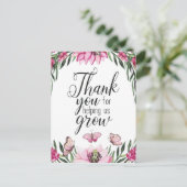 Dank je dat je ons hebt geholpen te groeien -  briefkaart (Staand voorkant)