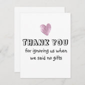 Dank je dat je ons negeert toen we zeiden geen cad RSVP kaartje (Voorkant / Achterkant)