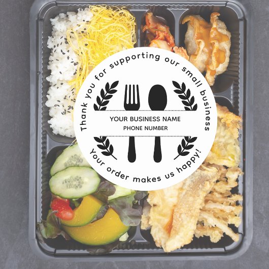 Dank je dat je onze kleine onderneming steunt  ronde sticker