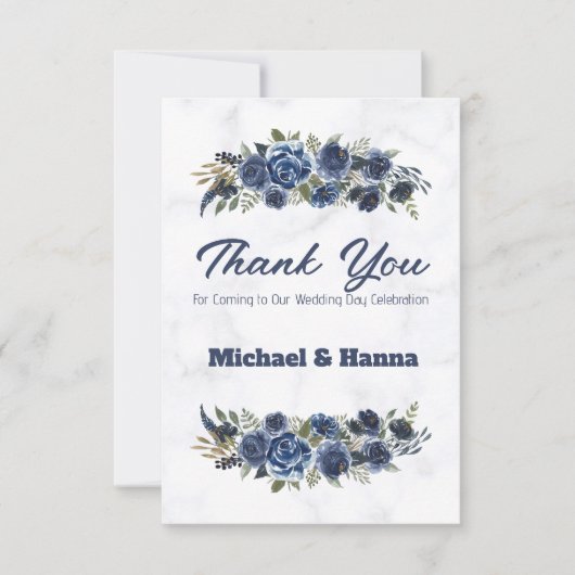 Dank je dat je op onze trouwdag bent gekomen bedankkaart (Voorkant)