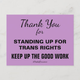Dank je dat je opkomt voor transgenders Resist Briefkaart