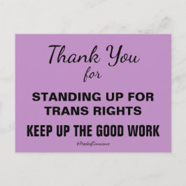 Dank je dat je opkomt voor transgenders Resist Briefkaart