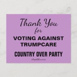 Dank je dat je tegen TrumpCare gestemd hebt. Verze Briefkaart