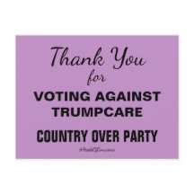 Dank je dat je tegen TrumpCare gestemd hebt. Verze