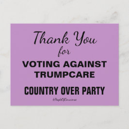 Dank je dat je tegen TrumpCare gestemd hebt. Verze Briefkaart