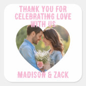 Dank je dat je van liefde viert FOTO  Vierkante Sticker (Voorkant)