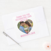 Dank je dat je van liefde viert FOTO  Vierkante Sticker (Envelop)