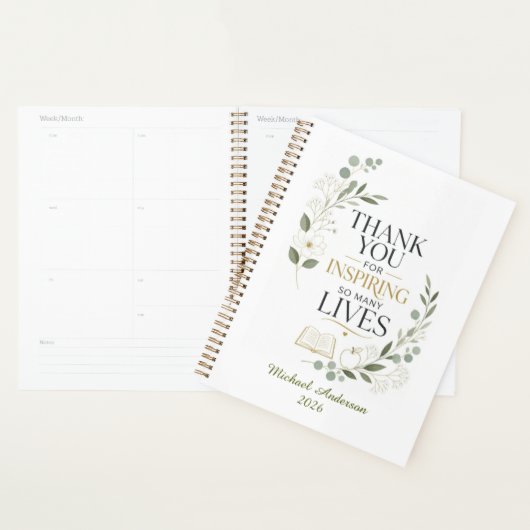 Dank Je Docent Aangepaste Naam Pensioen Planner (Display)