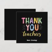 Dank Je Docenten & Studenten Afstudeercadeau Kaart (Voorkant / Achterkant)