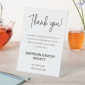 Dank je donatie aan liefdadigheidsbruiloft reclamebord met voetstuk (Insitu)