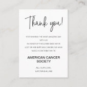 Dank je doneren aan liefdadigheidsbruiloft plaatskaartje (Voorkant)