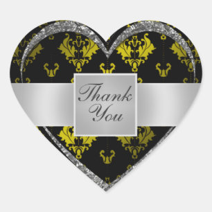 Dank je donker zilveren liefdeshartsticker hart sticker