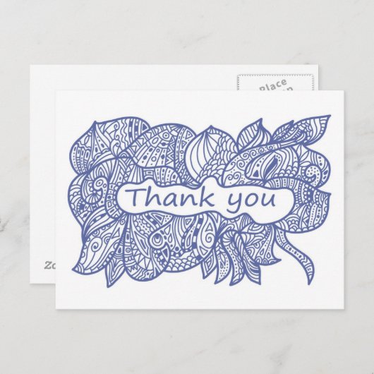 Dank je doodle briefkaart (Voorkant / Achterkant)