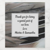 Dank je Duck Feather Foto Modern Appreciance Wijn Etiket (Enkel label)