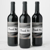 Dank je Duck Feathers Grey Black Appreciance Wijn Etiket (Flessen)