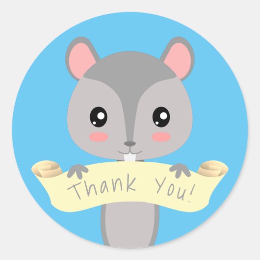 Dank je Eekhoorn Ronde Sticker (Voorkant)