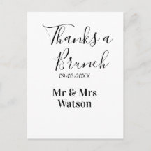 Dank je een brunch na de bruiloft naam datum eenvo