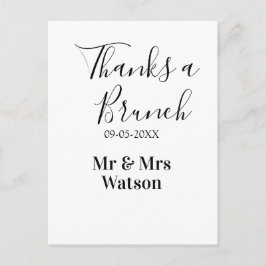 Dank je een brunch na de bruiloft naam datum eenvo briefkaart