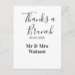 Dank je een brunch na de bruiloft naam datum eenvo briefkaart