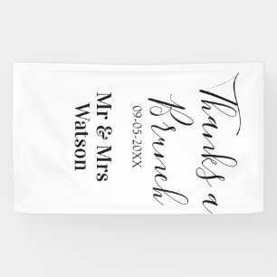 Dank je een brunch na de bruiloft naam datum eenvo spandoek