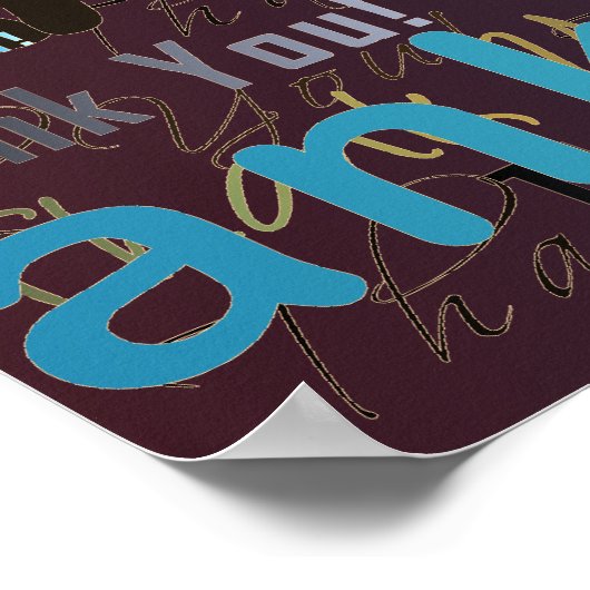 Dank je! Een groot Poster van vele Bedankt! (Hoek)