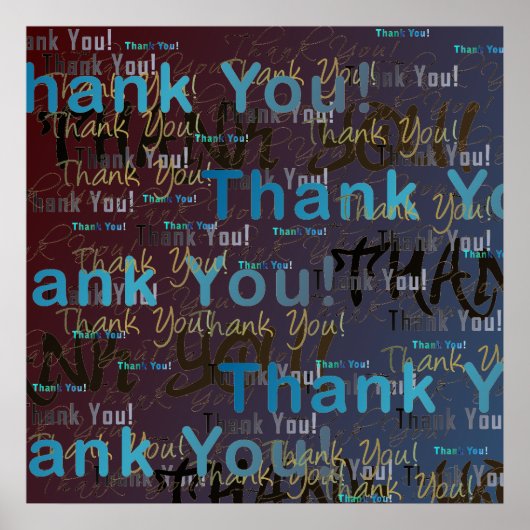 Dank je! Een groot Poster van vele Bedankt! (Voorkant)