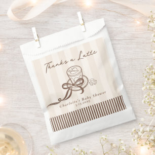 Dank je, een Latte Bebe Cafe Handgetekende Baby Sh Bedankzakje