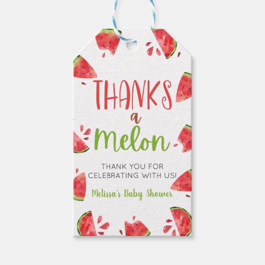 Dank Je Een Meloen Watermeloen Baby Shower Favor Cadeaulabel (Voorkant)