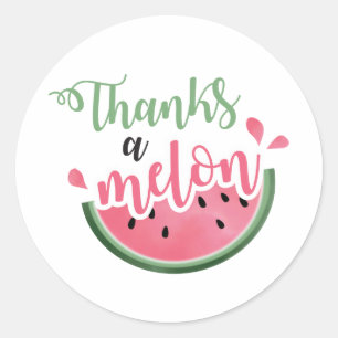 Dank je een Meloen Watermeloen eerste verjaardag D Ronde Sticker