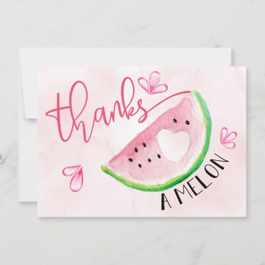 Dank je een Meloen Waterverf Watermeloen  Kaart (Voorkant)
