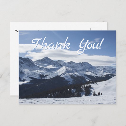 Dank je. Een Uitzicht van de Snowy Alpine Mountain Briefkaart (Voorkant / Achterkant)