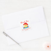 Dank Je Eend Baby Shower Vierkante Sticker (Envelop)