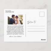 Dank je eenvoudige script trouwfoto briefkaart (Achterkant)