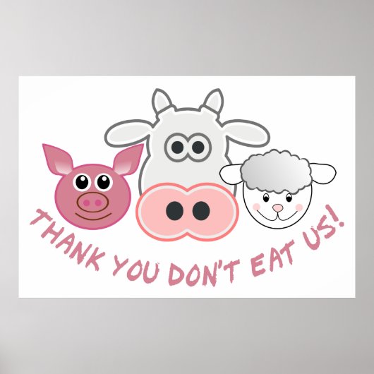 Dank je, eet ons niet poster (Voorkant)