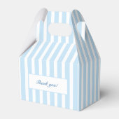 Dank je! Elegante blauwe strepen monogram bruiloft Bedankdoosjes (Achterkant)
