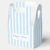 Dank je! Elegante blauwe strepen monogram bruiloft Bedankdoosjes (Geopend)