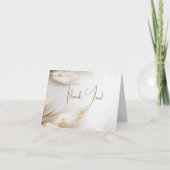 Dank je | Elegante Boheemse Bloemen Gouden Pampa's Bedankkaart (Voorkant)