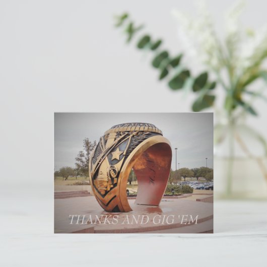 Dank je en Gig 'Em Briefkaart (Staand voorkant)