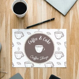 Dank je en logo kaart voor kleine koffiezaak