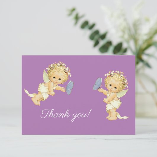 Dank je, engel met buterfly bedankkaart (Staand voorkant)