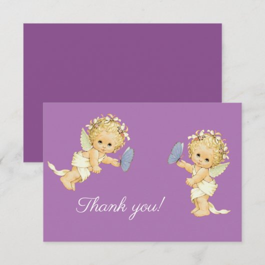 Dank je, engel met buterfly bedankkaart (Voorkant / Achterkant)