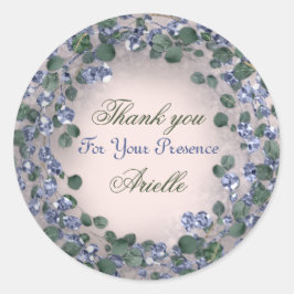 Dank Je Eucalyptus Verjaardag Rustieke Mintpoeder Ronde Sticker