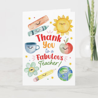 Dank Je Fabulous Leraar Kaart – Waterverf