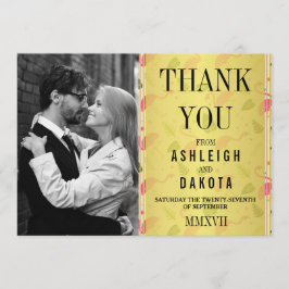 Dank je | Fabulous Modern Hot Pink Flamingo's Bedankkaart