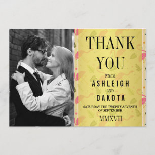 Dank je   Fabulous Modern Hot Pink Flamingo's Bedankkaart