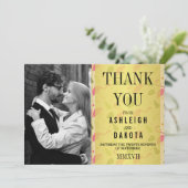 Dank je | Fabulous Modern Hot Pink Flamingo's Bedankkaart (Staand voorkant)